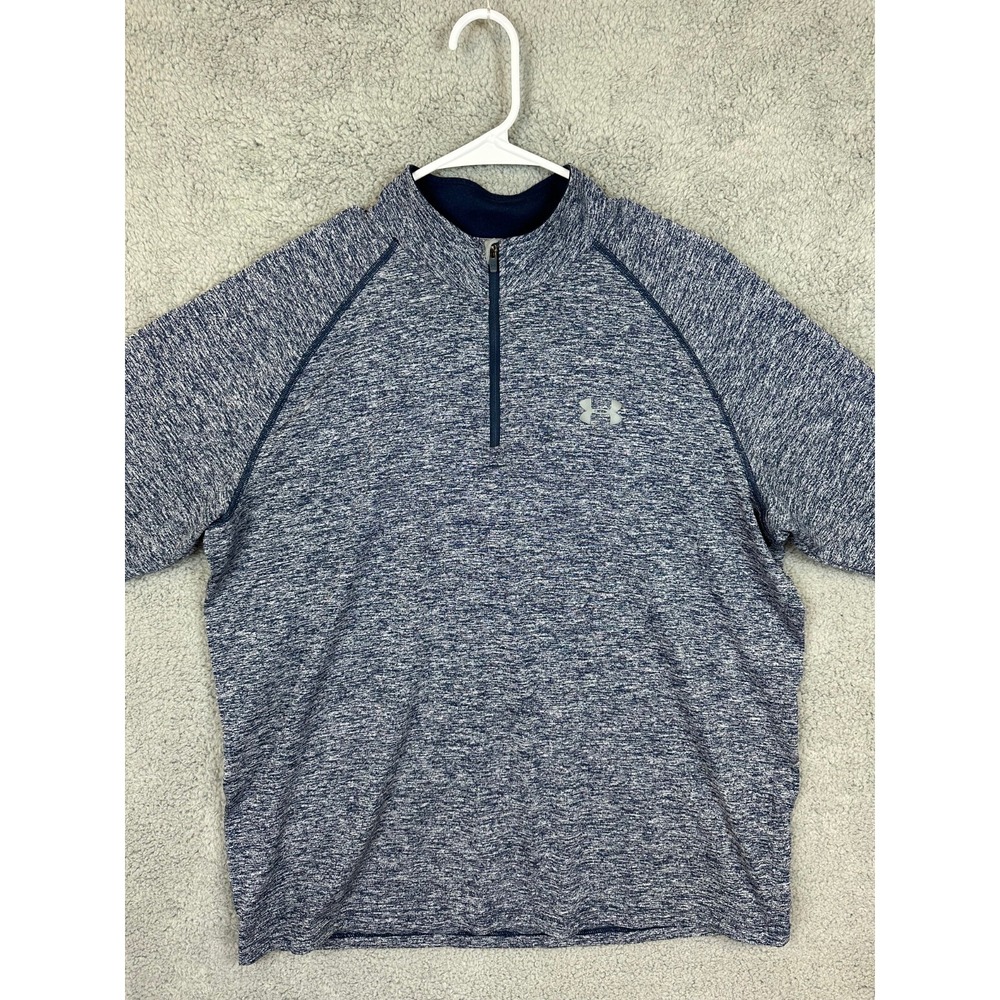 Under Armour UA Men's large Loose Tech 1/4 Zip Pullover Heather Gray HeatGear